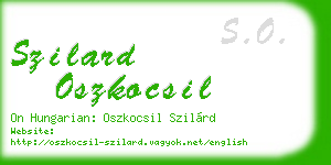szilard oszkocsil business card